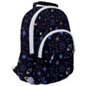 Starry Night  Space Constellations  Stars  Galaxy  Universe Graphic  Illustration Rounded Multi Pocket Backpack View2