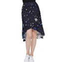 Starry Night  Space Constellations  Stars  Galaxy  Universe Graphic  Illustration Frill Hi Low Chiffon Skirt View1