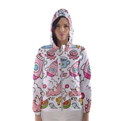 Set-kawaii-doodles -- Women s Hooded Windbreaker by Grandong