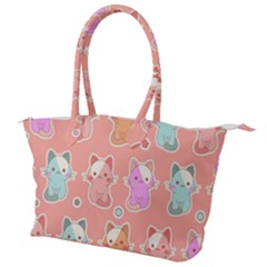 Cute Kawaii Kittens Seamless Pattern Canvas Shoulder Bag by Grandong