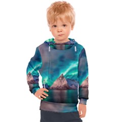 Amazing Aurora Borealis Colors Kids  Hooded Pullover by Grandong