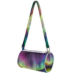 Aurora Borealis Polar Northern Lights Natural Phenomenon North Night Mountains Mini Cylinder Bag by Grandong