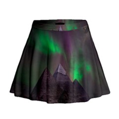 Aurora Northern Lights Celestial Magical Astronomy Mini Flare Skirt by Grandong