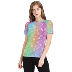 Rainbow Colors Spectrum Background Women s Short Sleeve Rash Guard