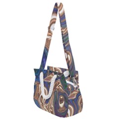 Pattern Psychedelic Hippie Abstract Rope Handles Shoulder Strap Bag by Ravend