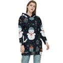 Snowman Christmas Women s Long Oversized Pullover Hoodie View1