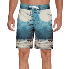 Christmas Frame Border Men s Beach Shorts by Vaneshop