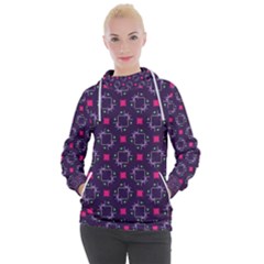 Geometric Pattern Retro Style Background Women s Hooded Pullover by Vaneshop