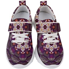 Rosette Kaleidoscope Mosaic Abstract Background Art Kids  Velcro Strap Shoes