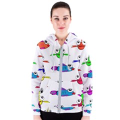 Fish Swim Cartoon Funnycute Women s Zipper Hoodie by Sapixe