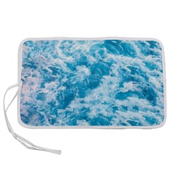 Blue Ocean Wave Texture Pen Storage Case (l) by Jack14