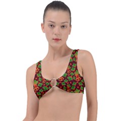 Christmas Pattern Ring Detail Bikini Top by Pakjumat