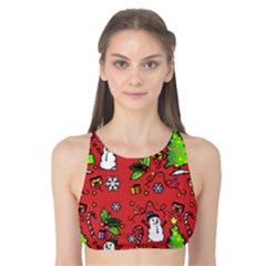 Santa Snowman Gift Holiday Tank Bikini Top