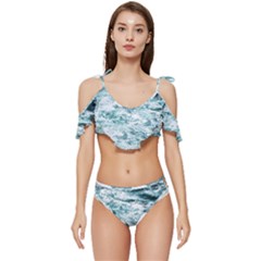 Ocean Wave Ruffle Edge Tie Up Bikini Set	 by Jack14