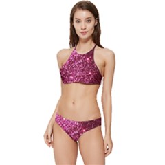 Pink Glitter Banded Triangle Bikini Set by Amaryn4rt