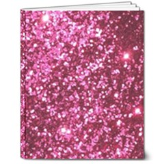 Pink Glitter 8  X 10  Hardcover Notebook by Amaryn4rt