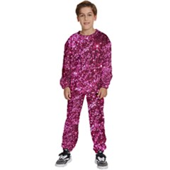 Pink Glitter Kids  Sweatshirt Set