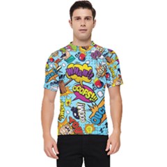 Comic Elements Colorful Seamless Pattern Men s Short Sleeve Rash Guard by Amaryn4rt