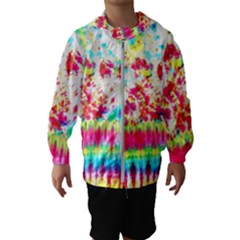 Pattern Decorated Schoolbus Tie Dye Kids  Hooded Windbreaker