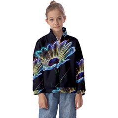 Flower Pattern-design-abstract-background Kids  Half Zip Hoodie by Amaryn4rt