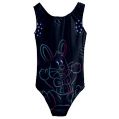 Easter-bunny-hare-rabbit-animal Kids  Cut-out Back One Piece Swimsuit by Amaryn4rt