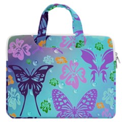 Butterfly Vector Background Macbook Pro 16  Double Pocket Laptop Bag  by Amaryn4rt