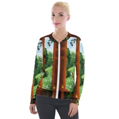 Beautiful World Entry Door Fantasy Velvet Zip Up Jacket by Amaryn4rt