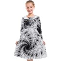 Fractal Black Spiral On White Kids  Midi Sailor Dress View1