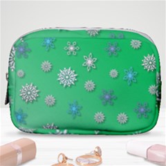 Snowflakes-winter-christmas-overlay Make Up Pouch (small) by Amaryn4rt