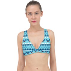 Blue Christmas Vintage Ethnic Seamless Pattern Classic Banded Bikini Top by Amaryn4rt