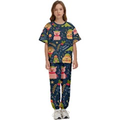 Colorful-funny-christmas-pattern Merry Christmas Xmas Kids  T-shirt And Pants Sports Set by Amaryn4rt