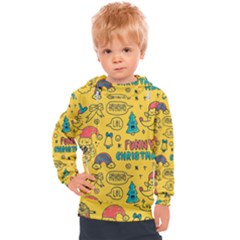 Colorful-funny-christmas-pattern Cool Ho Ho Ho Lol Kids  Hooded Pullover by Amaryn4rt