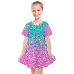 Pink And Turquoise Glitter Kids  Smock Dress by Sarkoni