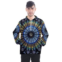 Mandala Floral Wallpaper Rose Window Strasbourg Cathedral France Men s Half Zip Pullover