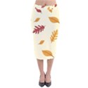 Leaves Autumn Fall Background Velvet Midi Pencil Skirt View1