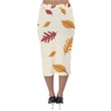 Leaves Autumn Fall Background Velvet Midi Pencil Skirt View2