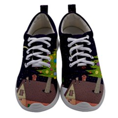 House Tree Man Moon Night Stars Women Athletic Shoes