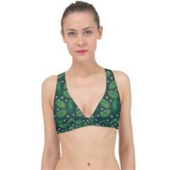 Leaves Snowflake Pattern Holiday Classic Banded Bikini Top by Pakjumat