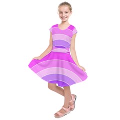 Pink Rainbow Purple Design Pattern Kids  Short Sleeve Dress by Pakjumat