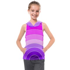 Pink Rainbow Purple Design Pattern Kids  Sleeveless Hoodie by Pakjumat