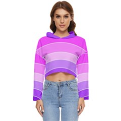 Pink Rainbow Purple Design Pattern Women s Lightweight Cropped Hoodie by Pakjumat