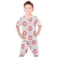 Print Pattern Fashion Background Kids  T-shirt And Shorts Set