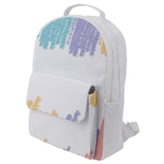 Border Frame Colorful Brush Strokes Flap Pocket Backpack (small) by Pakjumat