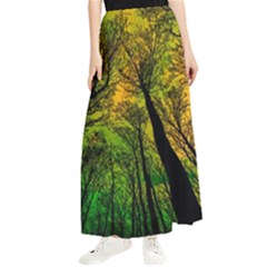 Landscape Night Moon Star Nature Maxi Chiffon Skirt by Pakjumat