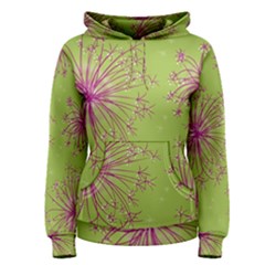 Dandelion Flower Background Nature Flora Drawing Women s Pullover Hoodie by Pakjumat