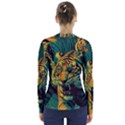 Abstract Landscape Nature Floral Animals Portrait V-Neck Long Sleeve Top View2