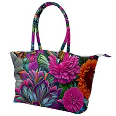 Flowers Nature Spring Blossom Flora Petals Art Canvas Shoulder Bag by Pakjumat
