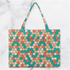 Multicolored Honeycomb Colorful Abstract Geometry Zipper Medium Tote Bag by Pakjumat