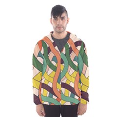 Snake Stripes Intertwined Abstract Men s Hooded Windbreaker by Pakjumat