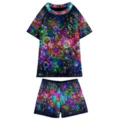 Psychedelic Bubbles Abstract Kids  Swim T-shirt And Shorts Set by Modalart